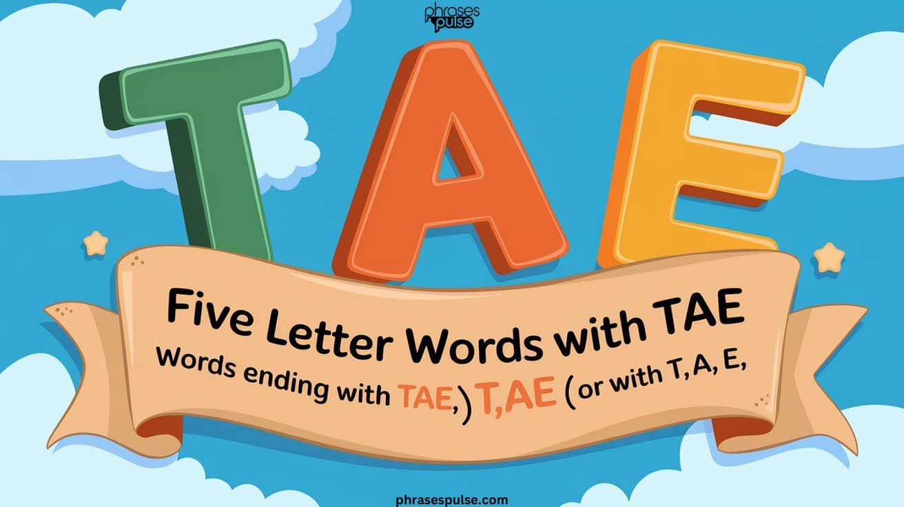 Simple list of words ending with tae: Increase your vocabulary with this helpful guide.